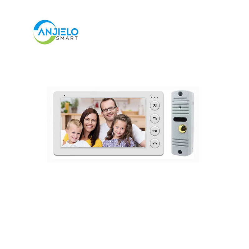 Anjielo 7 Inch Video Intercom System Outdoor Metal Doorbell Waterproof Cold Resistan Video Door Phone for Home Night Vision Lock Unlock