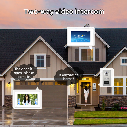 Multi-Family 4-Wire Video Intercom Doorbell System, 1080P HD Camera, 3 Unlock Methods, Tuya Smart App, 2-12 Units, Night Vision & Motion Detection