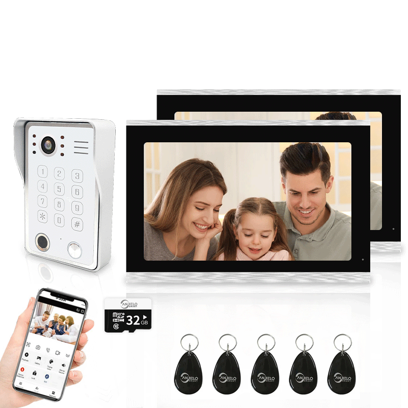 Anjielo Smart Wifi Doorbell Cam by Tuya - 1080p HD Security and Multiple Unlock Options Including RFID Cards