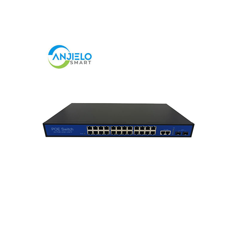 Anjielo Universal POE Ethernet switch IP phone home router 1-24 ports support af15.4W Network Power Supply Power supply priority mechanism Fast and forwarding MAC automatic learning and aging