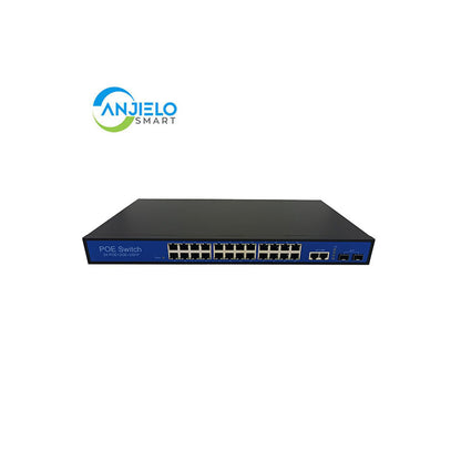 Anjielo Universal POE Ethernet switch IP phone home router 1-24 ports support af15.4W Network Power Supply Power supply priority mechanism Fast and forwarding MAC automatic learning and aging