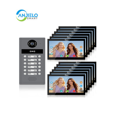 Anjielo Smart Home Newest Tuya Wifi AHD Doorphone with 7/10 Inch Monitors Video Intercom System  for Multi-family Users.