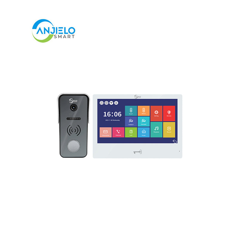 Anjielo Smart 10 Inch Screen Touch Monitor with Video Doorphone Camera Night Vision Video Doorbell Intercom System For Home Villa