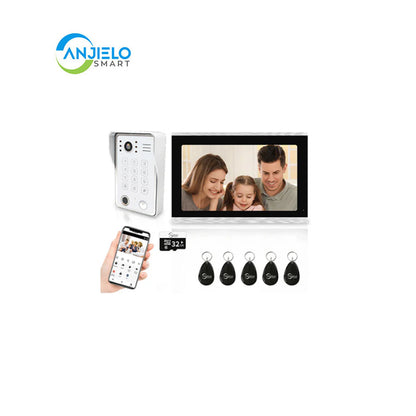 Anjielo Smart Wifi Doorbell Cam Video Intercom System by Tuya - 1080p HD Security and Multiple Unlock Options Including RFID Cards