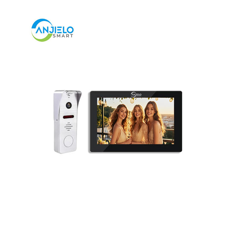 Anjielo Smart Home Wired Video Apartment Doorbell Intercom with 1080P HD Camera,7 Inch WiFi Touch Monitor System,Motion Detect,TUYA Smart Home Video Intercom Door Phone Kits for Home Villa