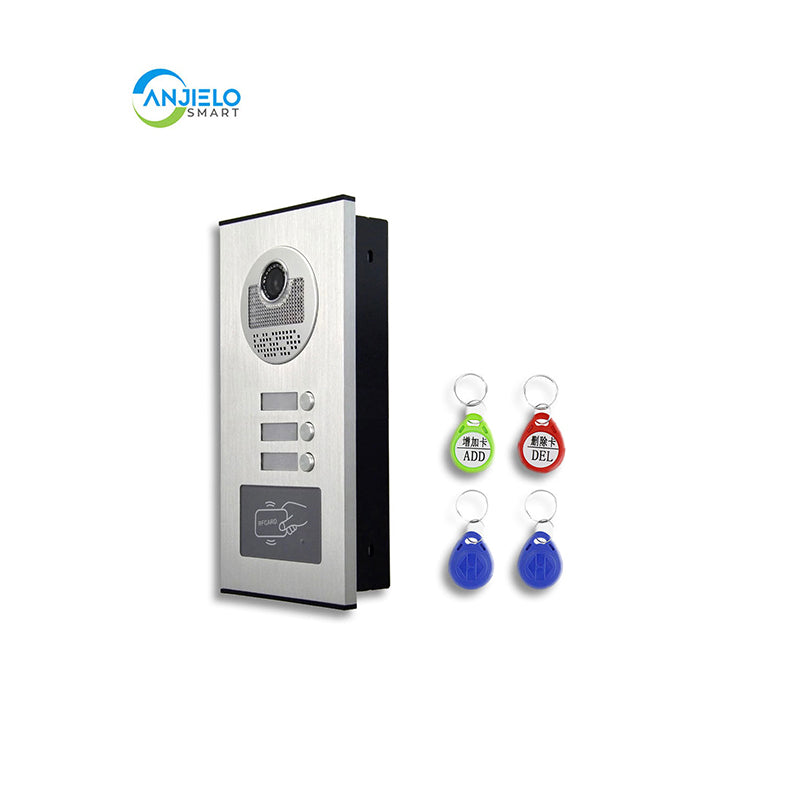 Anjielo Smart Home Video Intercom System 700TVL with RFID Access Outdoor Camera Video Doorphone Doorbell IR Night Vision for 2/3/4/6/8/10/12 for Multi-Room of Apartments and Villa