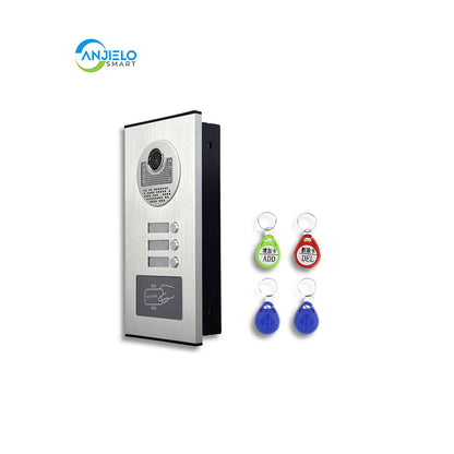 Anjielo Smart Home Video Intercom System 700TVL with RFID Access Outdoor Camera Video Doorphone Doorbell IR Night Vision for 2/3/4/6/8/10/12 for Multi-Room of Apartments and Villa