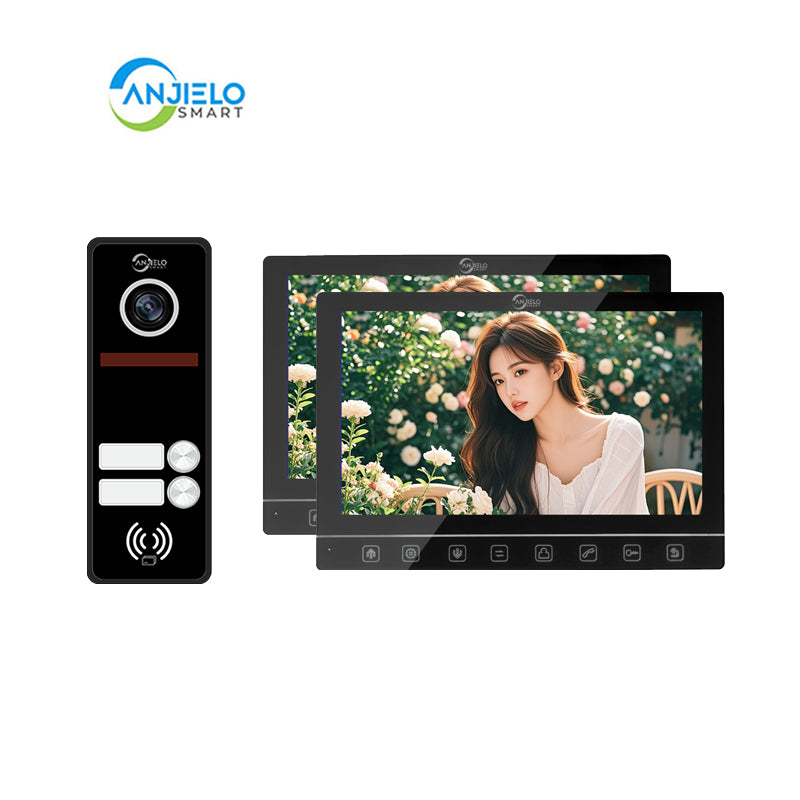 Anjielo Smart Home 7-Inch Smart Touchscreen Video Door Phone with 1080P HD Camera & Night Vision - 2-Door Intercom System for Homes, Villas and Apartments