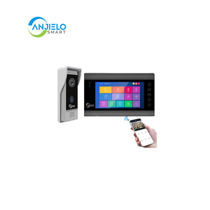 Anjielo Smart Home Hot Sale 7 inch Touch Button Monitor Doorbell Camera Video Intercom System For Home Villa