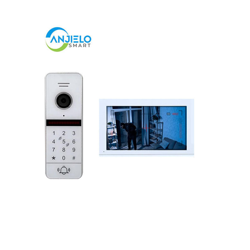 Anjielo Video Intercom System Smart Home 1080P HD Night Vision Doorbell Camera Video Porteiro with 10''Touch Screen Monitor for Home Safety Support Tuya