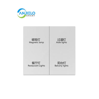Anjielo Smart Home Zigbee 4-Key Touch Switch Single Pole 4-Way Control Wi-Fi Zero Fire ABS/PC Housing for Home Automation