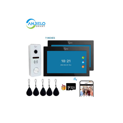 Anjielo Smart Home Tuya 7/10 Inch Video Wifi Intercom Tuya Smart Home video doorbell System 1080P Wide View Angle Wired Doorbell Camera Full Touch Monitor