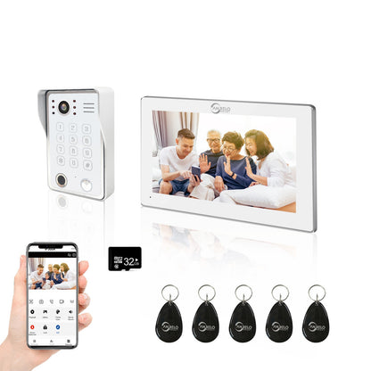 Anjielo Smart Wifi Doorbell Cam Video Intercom System by Tuya - 1080p HD Security and Multiple Unlock Options Including RFID Cards