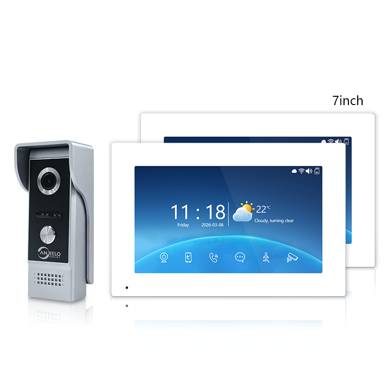 Anjielo Smart 4-Line Smart Video Intercom System with Tuya App Two-Way Audio Motion Detection and Remote Home Monitoring