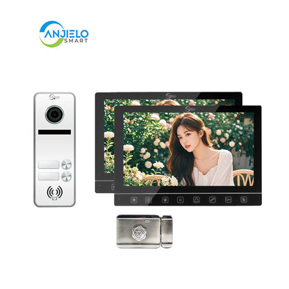 Anjielo Smart Home 7-Inch Smart Touchscreen Video Door Phone with 1080P HD Camera & Night Vision - 2-Door Intercom System for Homes, Villas and Apartments