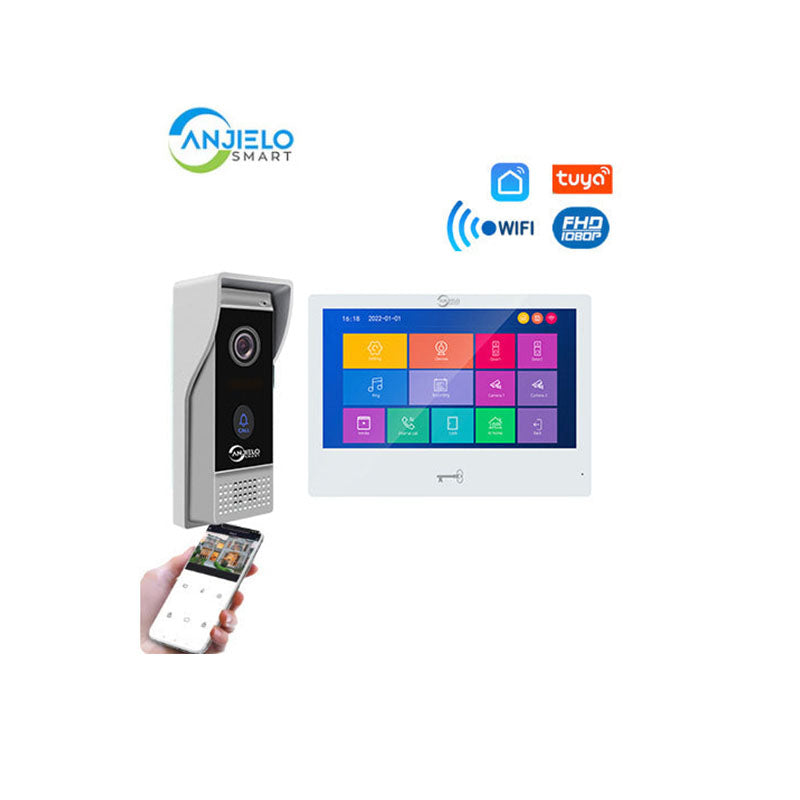 Anjielo Smart Home 10 inch Touch Monitor with Anti-thef IR Vision Doorbell Camera Video Doorphone System For Home Apartment