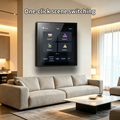 4 Inch Tuya Smart Home Touch Control Panel | Graffiti Composite Wall Switch, Light/Curtain/AC/Scene Central Controller, Alexa Google Voice Compatible