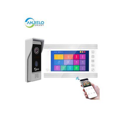Anjielo Smart Home Hot Sale 7 inch Touch Button Monitor Doorbell Camera Video Intercom System For Home Villa