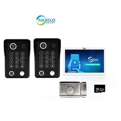 Anjielo Smart Wifi Doorbell Cam Video Intercom System by Tuya - 1080p HD Security and Multiple Unlock Options Including RFID Cards