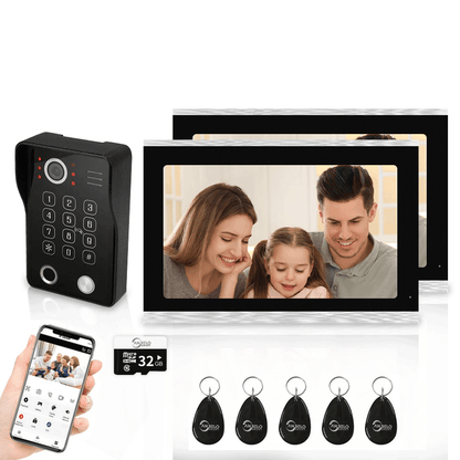 Anjielo Smart Wifi Doorbell Cam Video Intercom System by Tuya - 1080p HD Security and Multiple Unlock Options Including RFID Cards