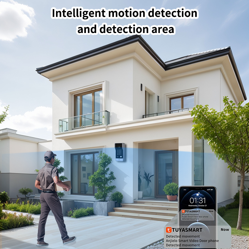 Anjielo 7/10 Inch 4-Line Video Intercom System Five-in-One Unlocking Tuya APP Remote Control