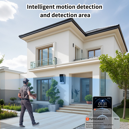 Anjielo 7/10 Inch 4-Line Video Intercom System Five-in-One Unlocking Tuya APP Remote Control