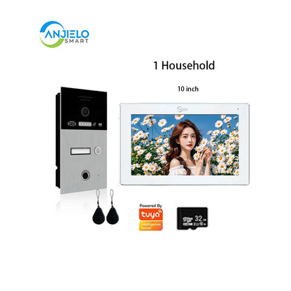 Anjielo Smart Home 2 Wired Video Intercom with 7/10 Inch Display of Wifi Tuya for Multi-Apartment Use