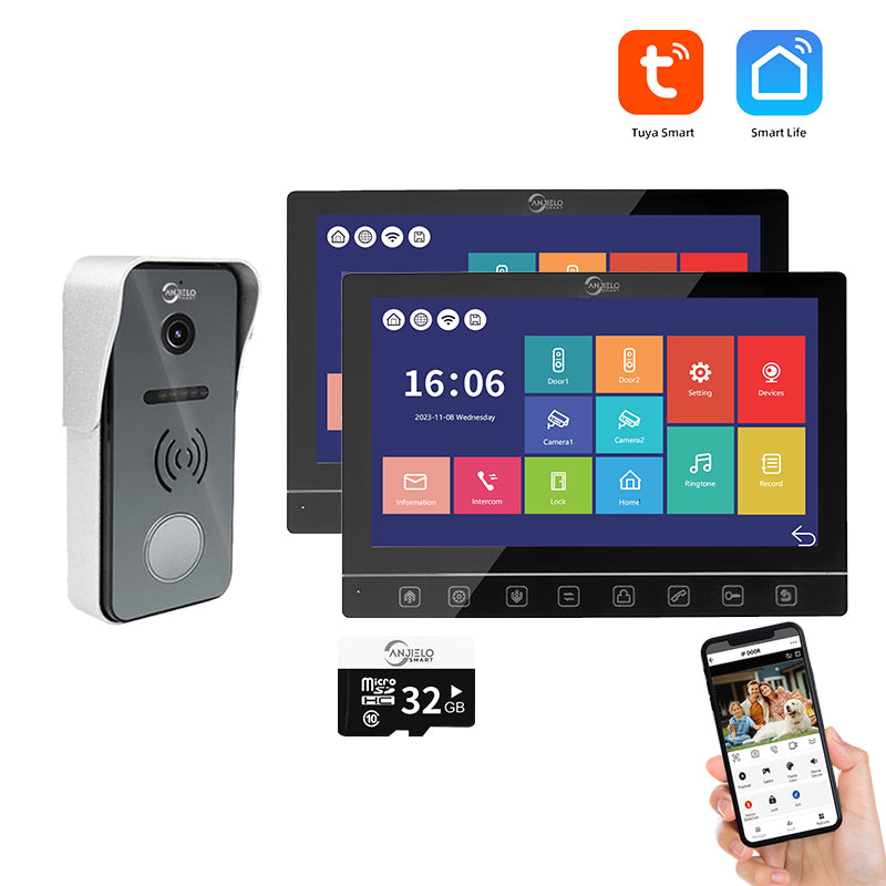 Tuya Smart Video Doorbell Intercom System | 1080P Wired Door Camera, IP65 Waterproof, Night Vision, Motion Detection, Remote Unlock for Home Security