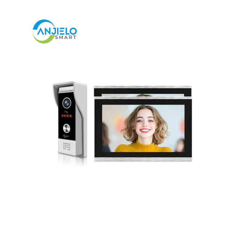 Anjielon Wired Video Doorbell Intercom System 10 Inch Full Touch Monitor 1080P Doorbell Camera,TUYA WiFi Smart Home Video Intercom Door Phone Kits IC Unlock for Villa Home 32G