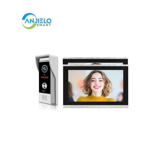 Anjielon Wired Video Doorbell Intercom System 10 Inch Full Touch Monitor 1080P Doorbell Camera,TUYA WiFi Smart Home Video Intercom Door Phone Kits IC Unlock for Villa Home 32G