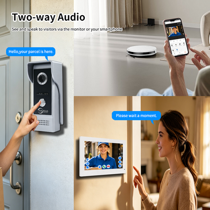 Anjielo Smart 4-Line Smart Video Intercom System with Tuya App Two-Way Audio Motion Detection and Remote Home Monitoring