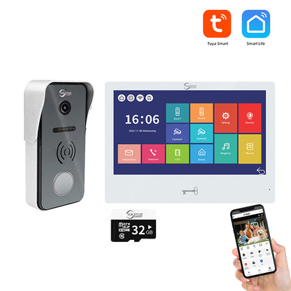 Anjielo Smart 10 Inch Screen Touch Monitor with Video Doorphone Camera Night Vision Video Doorbell Intercom System For Home Villa