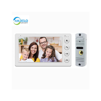 Anjielo 7 Inch Video Intercom System Outdoor Metal Doorbell Waterproof Cold Resistan Video Door Phone for Home Night Vision Lock Unlock