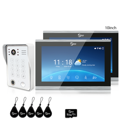 Tuya Smart 4-Wire Video Intercom System with 5-in-1 Unlock, Digital Photo Frame & Background Music, WiFi Doorbell Camera