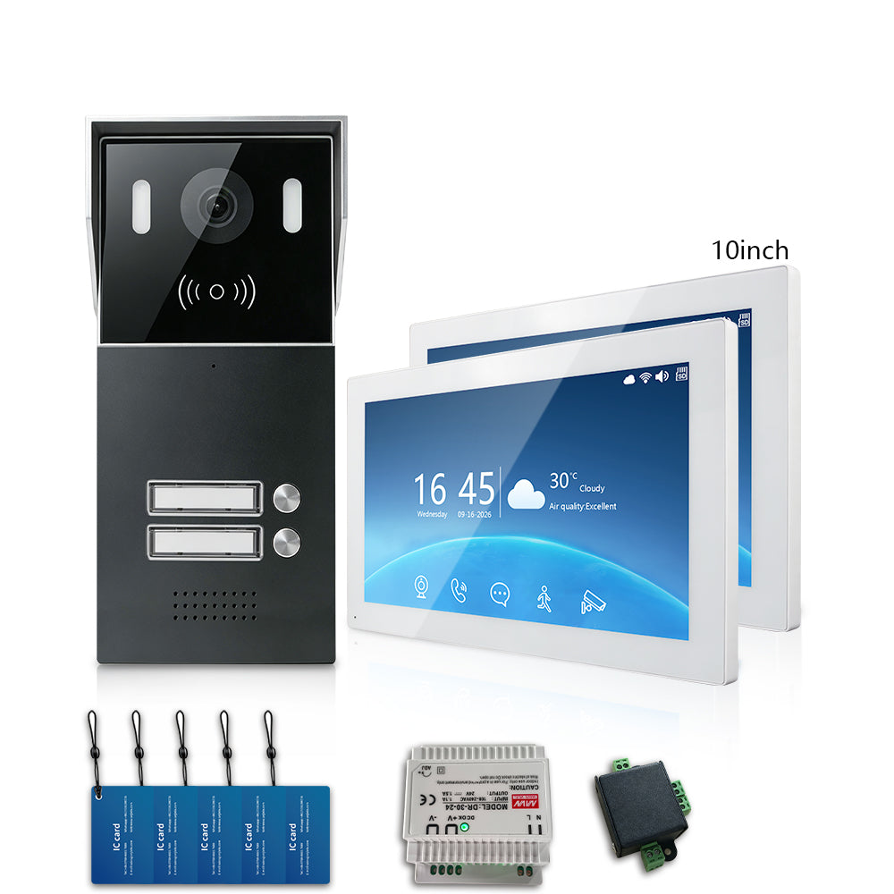 ANJIELO 2-Wire Multi-Tenant Tuya Smart Video Intercom System | Multi-Apartment Video Door Phone, Remote App Unlock, Waterproof Outdoor Station, 7/10 inch Indoor Touch Monitor