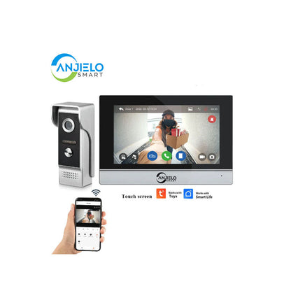 Anjielo Smart Home Tuya Smart 1080P IP Video Intercom - Secure Wi-Fi Enabled Doorbell Cam with Motion Detection