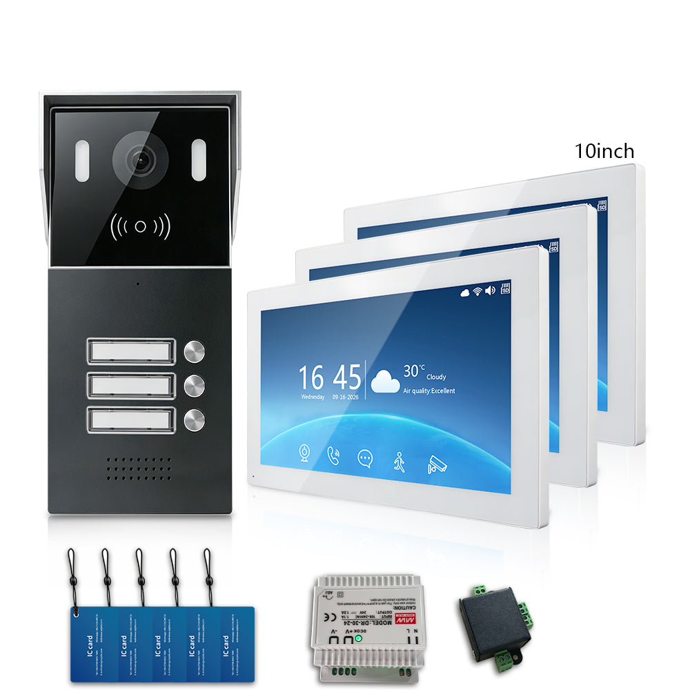 ANJIELO 2-Wire Multi-Tenant Tuya Smart Video Intercom System | Multi-Apartment Video Door Phone, Remote App Unlock, Waterproof Outdoor Station, 7/10 inch Indoor Touch Monitor