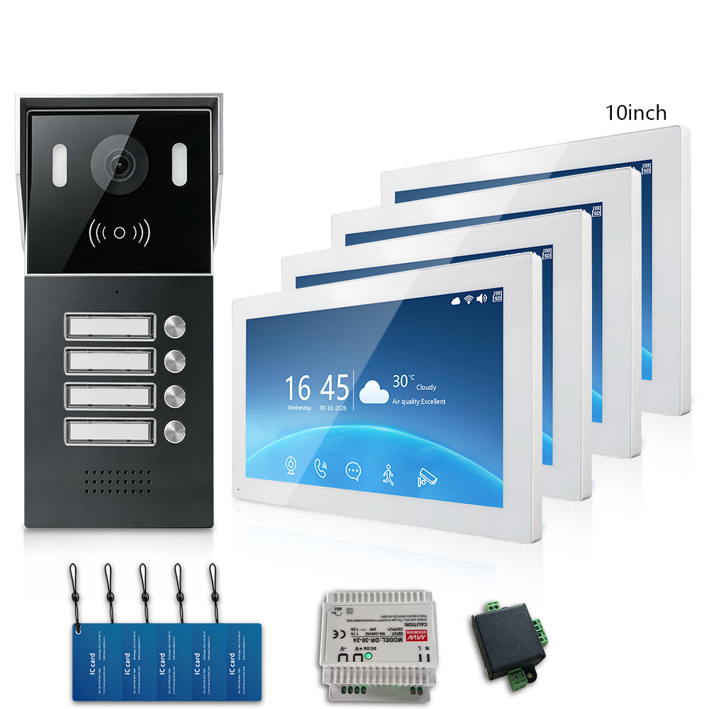 ANJIELO 2-Wire Multi-Tenant Tuya Smart Video Intercom System | Multi-Apartment Video Door Phone, Remote App Unlock, Waterproof Outdoor Station, 7/10 inch Indoor Touch Monitor
