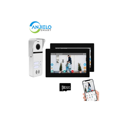 Anjielo Smart Home Full Touch Screen Anjielo WiFi Video Intercoms - Tuya Smart 7/10 Inch Intercom for Two Doors with 1080p Resolution and 160° Viewing Angle