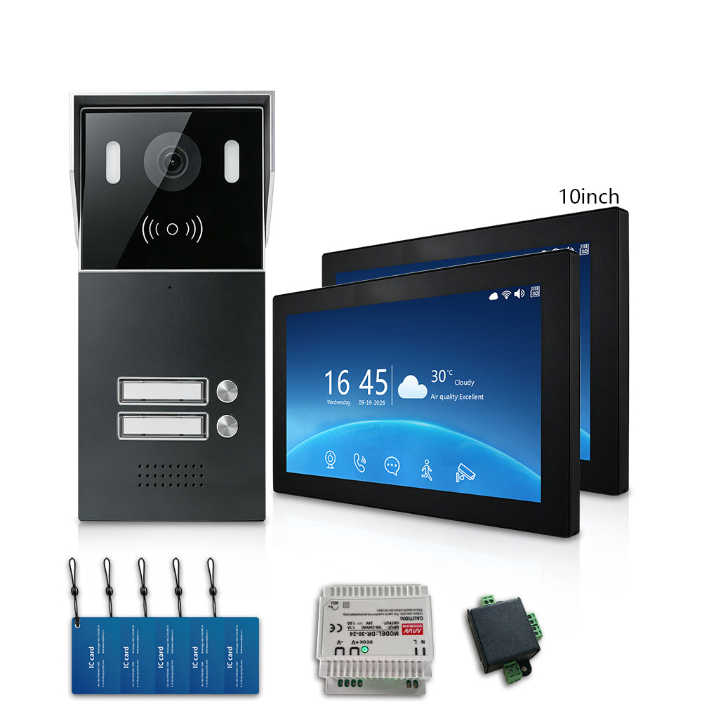 ANJIELO 2-Wire Multi-Tenant Tuya Smart Video Intercom System | Multi-Apartment Video Door Phone, Remote App Unlock, Waterproof Outdoor Station, 7/10 inch Indoor Touch Monitor