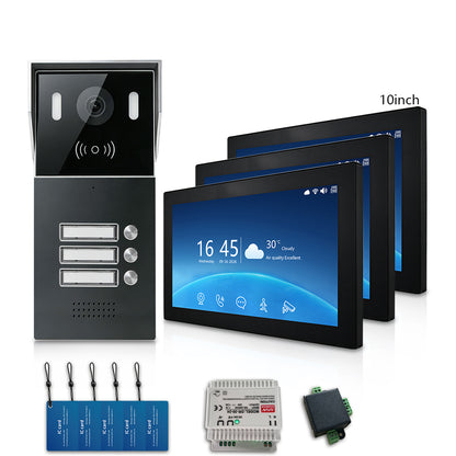 ANJIELO 2-Wire Multi-Tenant Tuya Smart Video Intercom System | Multi-Apartment Video Door Phone, Remote App Unlock, Waterproof Outdoor Station, 7/10 inch Indoor Touch Monitor
