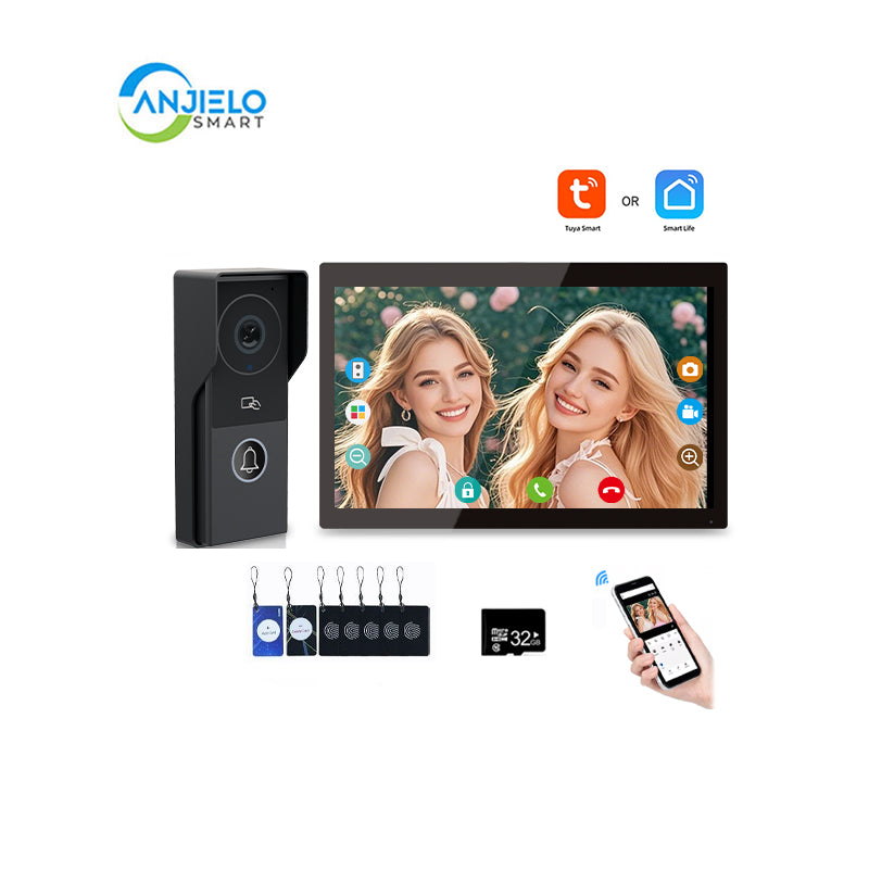 Anjielo Smart Home latest FHD 1080P video intercom Doorphone Touch Screen with Wired Doorbell 1080P 140° intercom