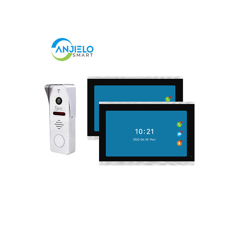 Anjielo New Tuya 7/10 Inch Video Wifi Intercom Tuya Smart Home Wired video doorbell System 1080P 148°Doorbell Camera Full Touch Monitor