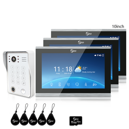Tuya Smart 4-Wire Video Intercom System with 5-in-1 Unlock, Digital Photo Frame & Background Music, WiFi Doorbell Camera