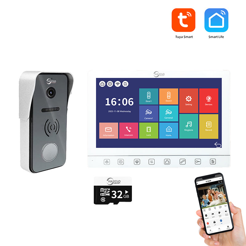 Tuya Smart Video Doorbell Intercom System | 1080P Wired Door Camera, IP65 Waterproof, Night Vision, Motion Detection, Remote Unlock for Home Security