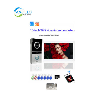 AnjieloSmart Video Intercom 7/10 inch 1080P WiFi Video Door Phone with RFID Unlock IR Night Vision and Two-way Talk Video Intercom System for Home