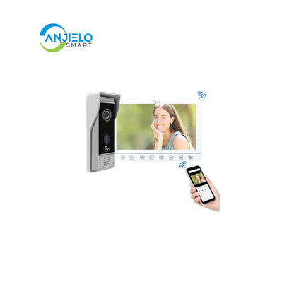 Anjielo Smart Home 10 inch Touch Button Monitor with Motion Detection Night Vision Doorbell Camera Video Intercom For Home Apartment
