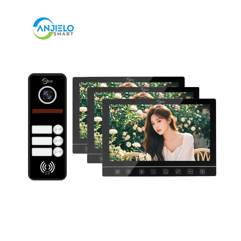 Anjielo Smart Home 7-Inch Smart Touchscreen Video Door Phone with 1080P HD Camera & Night Vision - 2-Door Intercom System for Homes, Villas and Apartments