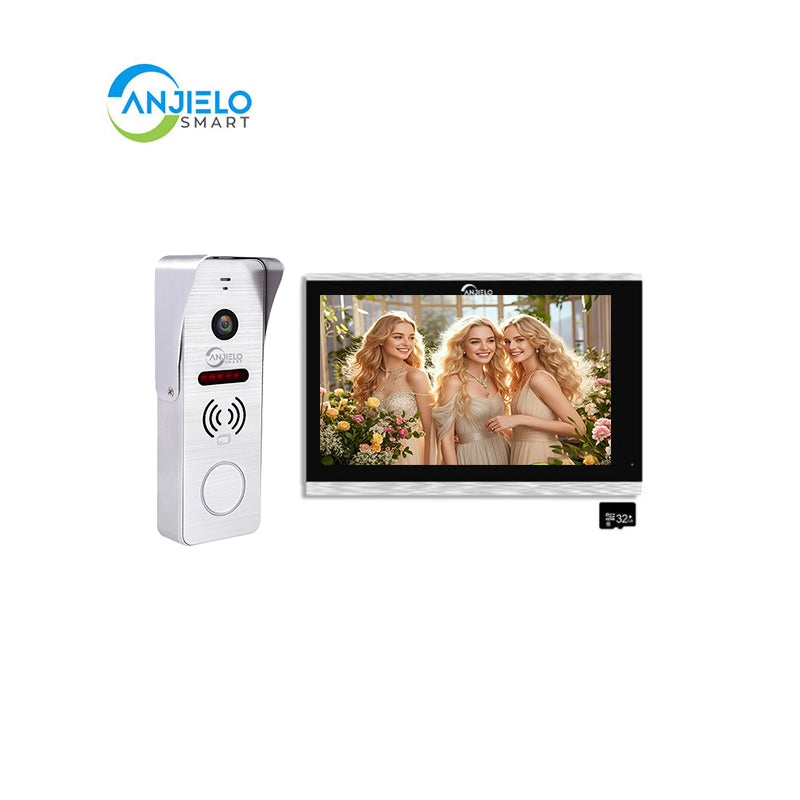 Anjielo Smart Home Video Doorbell Home Intercom with 1080P Video Entry Doorphone Door Camera,10 Inch Touch WiFi Monitor System(Wired),TUYA WiFi Smart Home Video Intercom Door Phone Kits for Villa Apartment