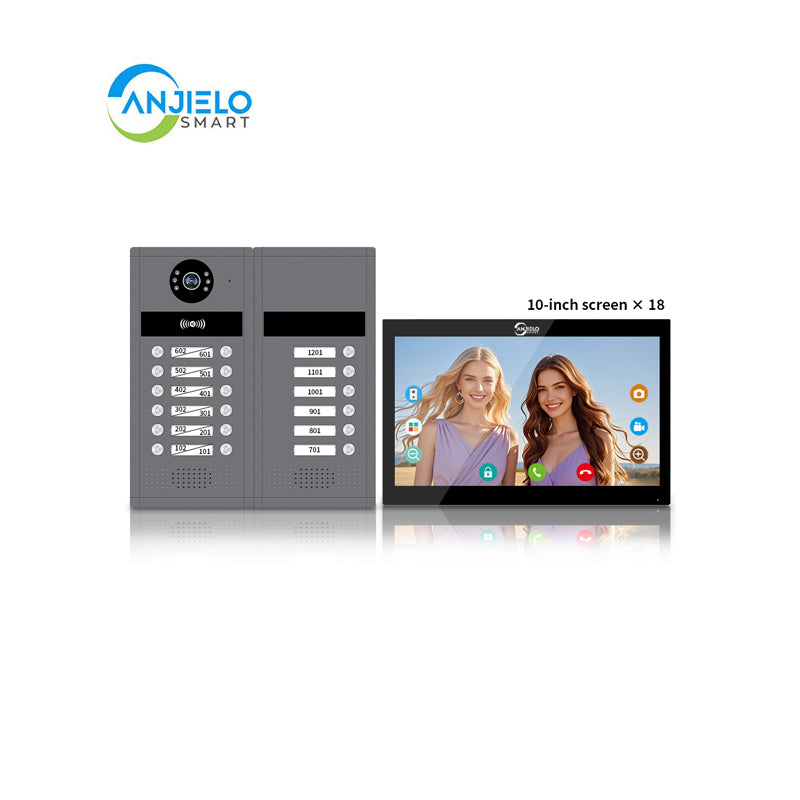 Anjielo Smart Home Newest Tuya Wifi AHD Doorphone with 7/10 Inch Monitors Video Intercom System  for Multi-family Users.